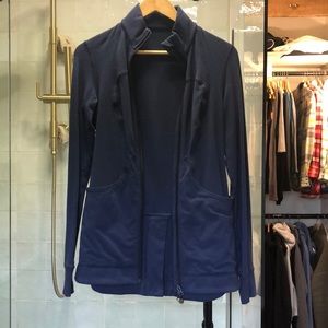 Lululemon womens long zip up in blue. Size 4